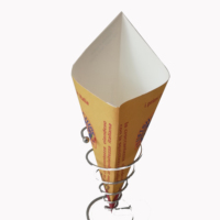 Cono de papel recubierto reciclado de gran oferta para uso industrial de patatas fritas y pizza