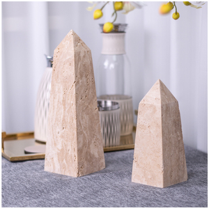 Décorations d'intérieur modernes Obélisque en marbre naturel Sculpture de bureau Accessoires de décoration Bureau Décoration de luxe Sculpture - Product Image 1