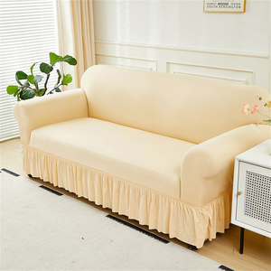 Housses de <span class=keywords><strong>canapé</strong></span> élastiques modernes de couleur unie, bord de jupe, <span class=keywords><strong>housse</strong></span> de <span class=keywords><strong>canapé</strong></span> extensible antidérapante pour le salon <span class=keywords><strong>1</strong></span> <span class=keywords><strong>2</strong></span> <span class=keywords><strong>3</strong></span> 4 places - Product Image 4