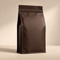 Sac à café brun foncé personnalisé avec logo ECO, pochette à fermeture éclair, rétention de l'arôme pour l'emballage du café