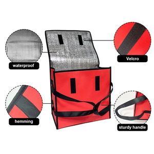 Sac isotherme de livraison de pizza en non-tissé imperméable, personnalisable, couleur unie, pour garder les aliments au chaud - Product Image 2