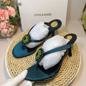 Latest Design <b>Flip</b> <b>Flop</b> Talons Haut Sexy Blue Escarpins Unique High Open Toe Thong Women Heels - Product Image 6