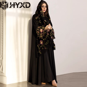 Abito Islamico Tradizionale Ricamato a Mano su Misura per <span class=keywords><strong>Donne</strong></span>, Veste Araba Turca e Hijab, Set di 2 Pezzi Abaya Femminile - Product Image 2