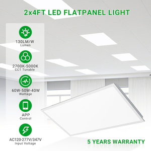 2x4 FT LED Flat Panel Lights 40W 50W 60W 2700-5000K Recessed <strong>Drop</strong> <strong>Ceiling</strong> Lights for Indoor Energy Saving Indoor <strong>Lighting</strong> - Product Image 2