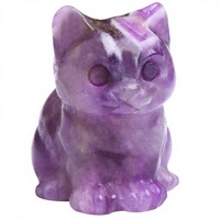 Statue de chat en améthyste, cristal, guérison, protection spirituelle, artisanale, porte-bonheur, décoration d'intérieur, cadeau