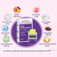 Bandes buvables végétaliennes OEM/ODM de biotine et collagène, 10 unités, pour le soutien métabolique quotidien, vente en gros
