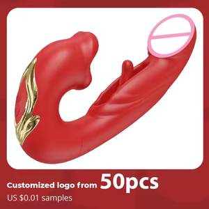 Vibrador <span class=keywords><strong>de</strong></span> clítoris 3 en 1 con estimulación del punto G, juguete sexual para mujeres, 7 modos <span class=keywords><strong>de</strong></span> vibración, <span class=keywords><strong>succionador</strong></span> <span class=keywords><strong>de</strong></span> pezones con lengua vibradora y dildo para mujeres. - Product Image 2