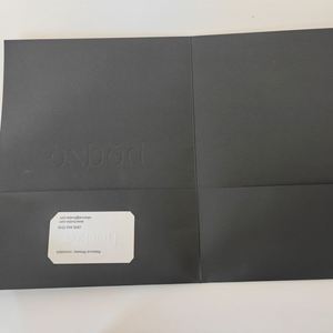 Wholesale Premium Personalized Logo <b>Printed</b> Black Card <b>Paper</b> <b>A4</b> Folders With Two Pocket - Product Image 1