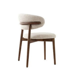 Chaise de salle à manger en bois massif nordique, style familial, luxe léger, simple, dossier crème, vent <span class=keywords><strong>blanc</strong></span> - Product Image 6