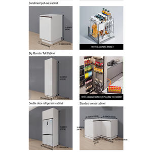 Armoire en bois de qualité supérieure, panneau de densité, peinte, cuisine, armoire plate standard, bons produits, poignée cachée, service OEM ODM - Product Image 6