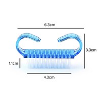 Brosse à ongles professionnelle multicolore en plastique, brosse à poussière douce en corne pour pédicure, outil de nettoyage des ongles et des orteils