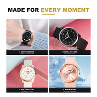 SKMEI 2008 Nouvelle Arrivée Montre à Quartz Élégante pour Femme Bracelet en PU Créatif Résistante à l'Eau Lumineuse Montre-Bracelet Décontractée et Concise