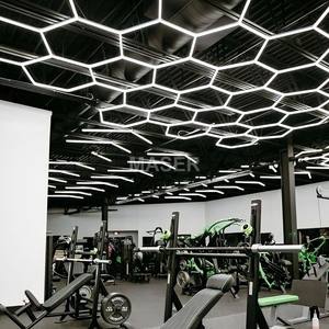 Lampes de travail en nid d'abeille 25 U LED à intensité variable et à courant alternatif Hexagonal Luces LED Para Garaje pour voiture Station Gym ou <span class=keywords><strong>Garage</strong></span> Plafond - Product Image 5