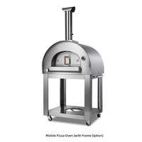 Fabrikentwickelter SS304 Edelstahl Gas-Außenpizzaofen mit Kuppel, Elegant, Höhenverstellbar, Langlebig, Automatische Abschaltung, Schwarz