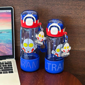 Ultraman Children's <b>Water</b> <b>Bottle</b> 500Ml Tritan Bpa Free <b>With</b> <b>Straw</b> For School Kids Backpack Accessory - Product Image 3
