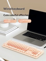 MOFii SWEET Retro Typewriter Shape 104 Key USB Plug and Play Multimedia Keys Ergonomic Windows Office Desktop Wired Keyboard.
