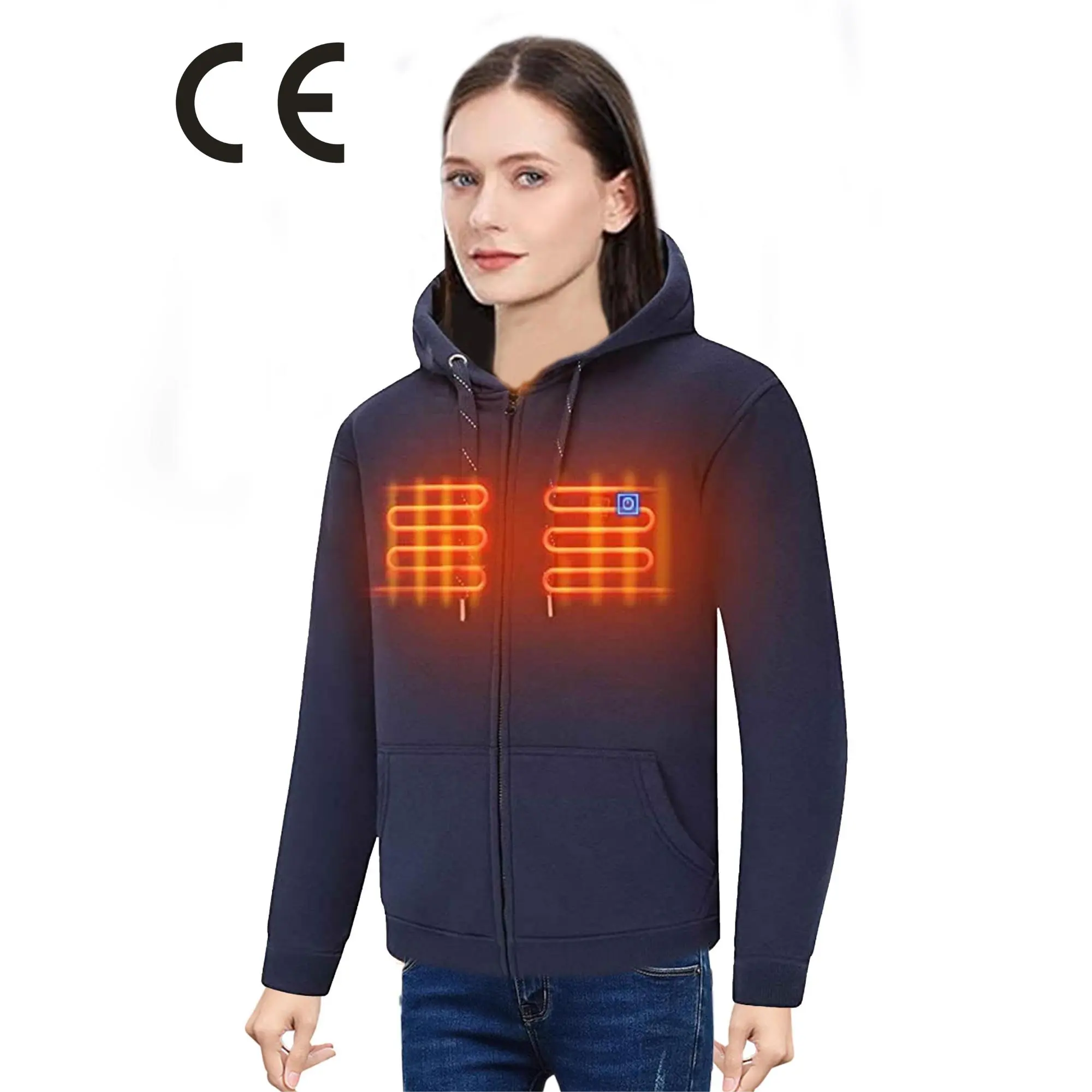 Felpa con cappuccio riscaldata con pacco batteria 7.4V 10000mAh felpa con cappuccio ricaricabile per uomo donna cappotto riscaldato abbigliamento riscaldato