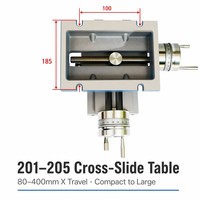 Grande table XY 203 204 205 303 avec glissière en queue d'aronde en fonte, roue manuelle, précision 0,01 mm, pour fraisage et perçage, déplacement X de 80-400 mm, vente en gros