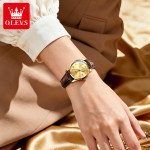 Montre OLEVS 5892 OEM, design étanche, classique, lumineuse, de luxe, pour <span class=keywords><strong>femme</strong></span>, avec logo personnalisé, mouvement à quartz. - Product Image 4