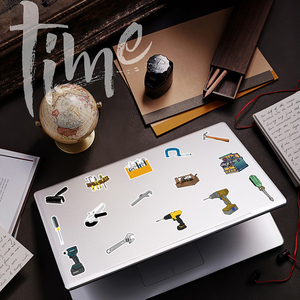 54 autocollants/cartouche à thème outils de dessin animé pour garçons, personnalisés, en vinyle imperméable, pour décoration, packs d'autocollants mignons pour boîte à outils, impression pour journaux - Product Image 3