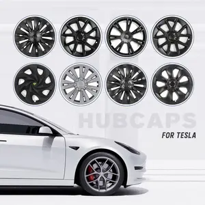 4 adet 18 19 20 inç teker göbeği kapağı Tesla modeli için 3/Y 2018-2023 araba tekerlek kapağı otomobil Hubcap tam jant kapak