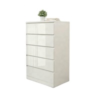 Commode de rangement personnalisée en bois blanc à 5 tiroirs pour dossiers, table de chevet