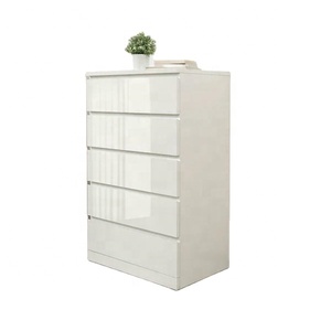 White Wood <strong>Chest</strong> <strong>Drawer</strong> Cabinet Organizer 5 <strong>Drawers</strong> File Storage for Home Furniture for Living Room Night Stand <strong>Bedside</strong> <strong>Table</strong> - Product Image 1