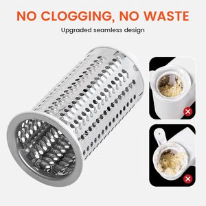 <span class=keywords><strong>Grattugia</strong></span> Rotante per Formaggio con Manovella, Trituratore Manuale Resistente con 2 Tamburi in Acciaio Inossidabile, Manico Antiscivolo, Lavabile in Lavastoviglie - Product Image 4