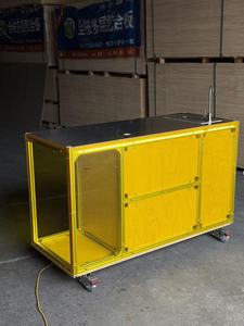 High Value Commercial Sales <b>Car</b> Outdoor Mobile Combination Wood Cart <b>Table</b> with Storage Cabinet - Product Image 4