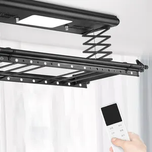 Tendedero de ropa de elevación eléctrico con Control remoto moderno estante de secado de ropa eléctrico de techo montado en la pared para balcón