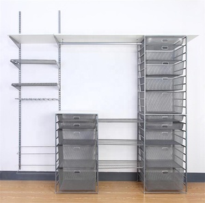 Armoires de chambre à coucher, placard sur mesure, taille personnalisable et facile à configurer, étagères de rangement en fil métallique pour vêtements - Product Image 2