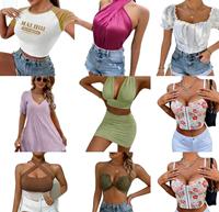 Vente en gros à prix d'usine : Vêtements pour femmes en stock, livraison rapide, lots de robes assorties en polyester/coton, sans marque, modèle varié