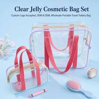Sac de maquillage étanche en PVC transparent, grande capacité, pochette cosmétique pour voyage, plage, natation, logo personnalisé, vente en gros, directement de l'usine