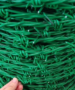 Alambre de Púas Recubierto de PVC, Doble Torsión, Núcleo Galvanizado, Antioxidante, Recubierto de Plástico Verde, para Cercas de Seguridad Perimetral - Product Image 2