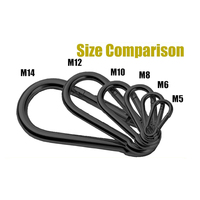 Mousquetons à ressort en acier inoxydable noirs, attaches robustes de qualité supérieure, mousquetons rapides pour le camping