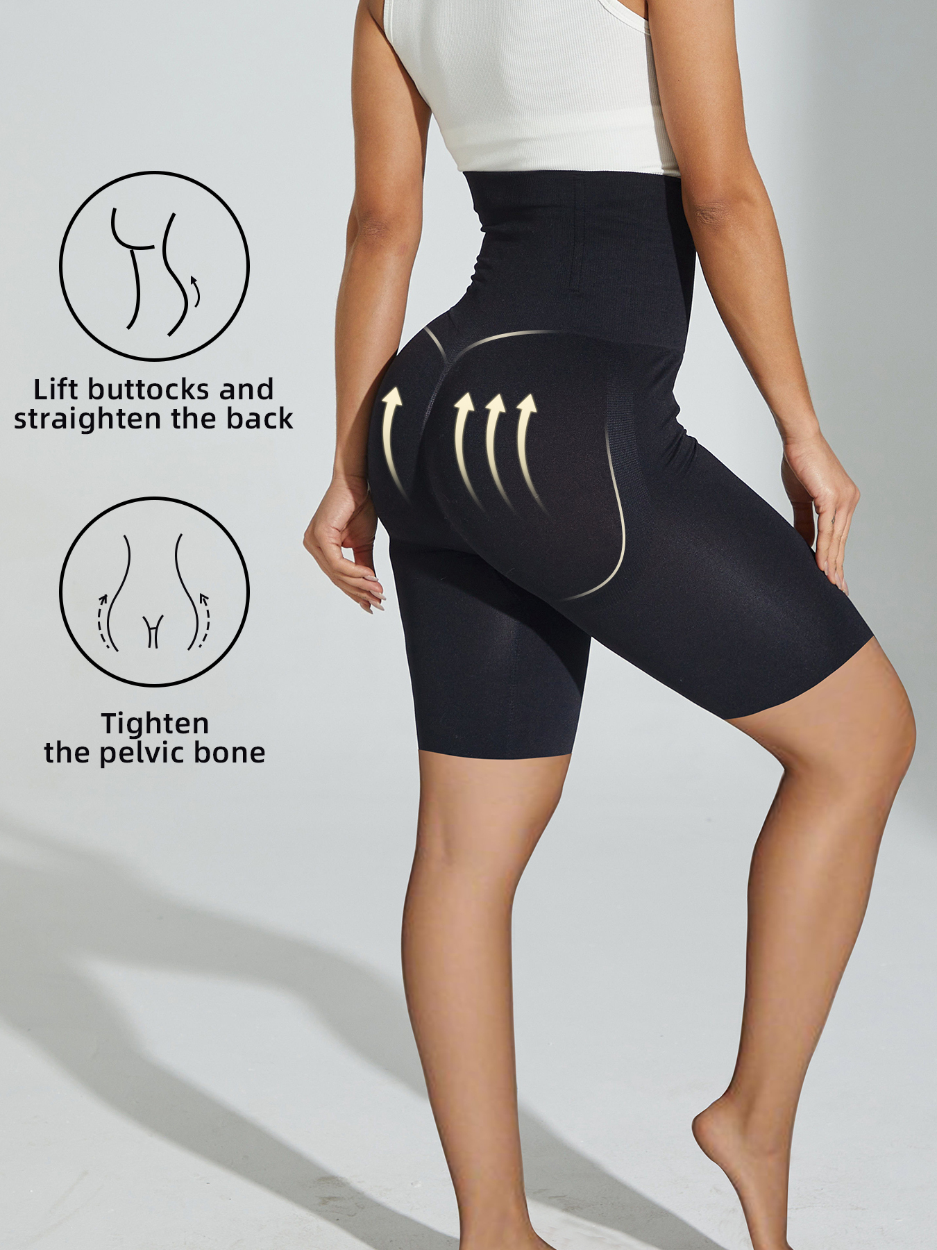 High-Waist Shaping Brief (S1): back view showing seat coverage and shaping construction
