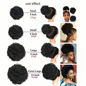 Vente en gros Perruque africaine pour enfants de 4 pouces <span class=keywords><strong>Chignon</strong></span> de cheveux pour enfants en soie mate africaine moelleuse en stock - Product Image 3