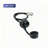 Connecteur Ethernet industriel étanche IP67 avec prise femelle RJ45 à montage sur panneau et câble d'extension mâle de 1 m