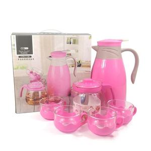 KZR Modern Design 6-Piece <strong>Tea</strong> <strong>Set</strong> for Home Use Sustainable <strong>Plastic</strong> Coffee Pots Cup Filter 1000ml Capacity Classic Style - Product Image 2