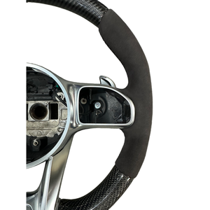 Volante Deportivo de 3 Brazos en Cuero y Fibra de Carbono Personalizado para Mercedes-Benz A/C/E/S/<span class=keywords><strong>G</strong></span>/CLS/ W177/W205/W213/W222/W464/W257 - Product Image 3