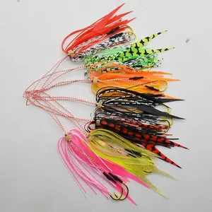 in stock China Supplier New Design Fishing Lures Artificial Rubber Jig Skirts with hook