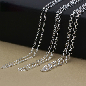 Venta al por mayor de collar de cadena Figaro de plata esterlina 925 para mujeres y hombres collar de cadena Figaro de corte de diamante - Product Image 1