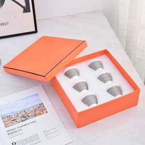 Juego de 6 Tazas de Té de Porcelana Fina, Estilo Espresso de Lujo - Product Image 4