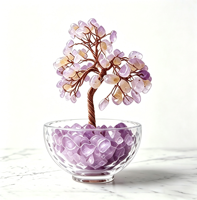 Cadeau spirituel unique en son genre, arbre en cristal d'améthyste et de citrine coloré, fait main, pour l'équilibre énergétique et la prospérité
