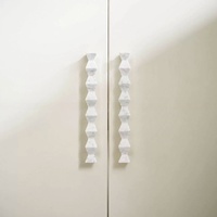 SAIDKOCC Carla White 28x5.2x3cm Poignée de porte en marbre naturel, accessoires de quincaillerie modernes et minimalistes pour armoire, commode et coiffeuse