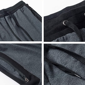 <strong>Mens</strong> Cotton Zipper Pocket Shorts Breathable Cargo Joggers Half Gym <strong>Trousers</strong> Bodybuilding Clothes Workout Shorts Capri Pants - Product Image 4