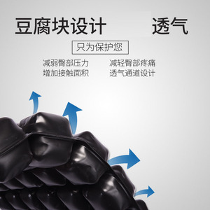 Coussin de siège gonflable 3D Airbag TPU pour fauteuil roulant, protection contre les escarres, noir - Product Image 2