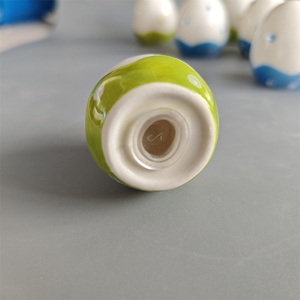 Saleros y Pimenteros de Cerámica Modernos para Cocina, Diseño Pintado a Mano con Puntos y Líneas Onduladas, Juego de Especias de Porcelana, Estilo Americano - Product Image 5