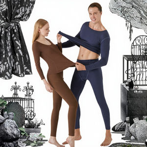 Custom 2-Piece <b>Set</b> for <b>Men</b> Women Winter <b>Thermal</b> Suit with Anti-Bacterial Spandex/Polyester Thin Long Comfortable Warm Underwear - Product Image 3