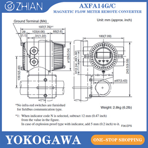 เครื่องวัดการไหล Yokogawa AXFA14G/C พร้อมตัวแปลงสัญญาณระยะไกล เครื่องวัดการไหลแบบแม่เหล็กขั้นสูง - Product Image 6